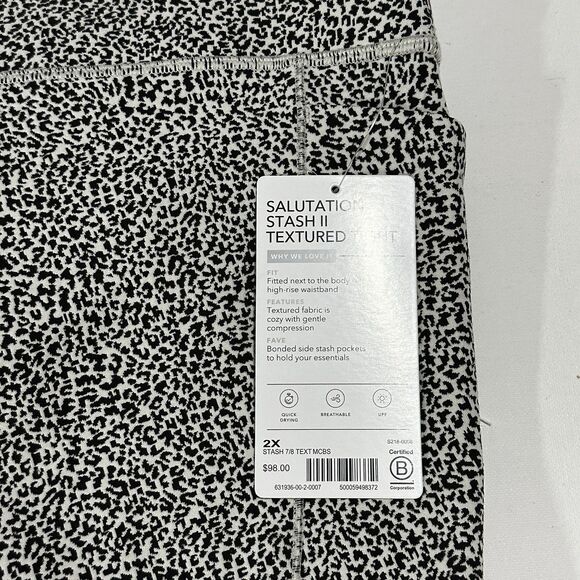 NWT Athleta Salutation Stash Pocket II Textured 7/8 Tight Leggings Size 2X - Picture 10 of 11